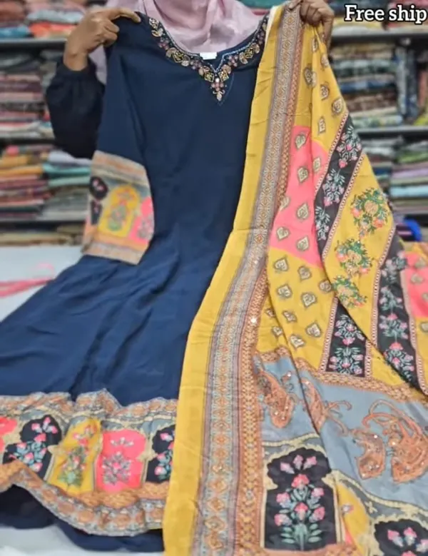 Kurti With Shawl | KS935